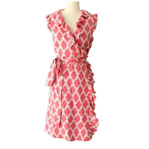 Kate Spade NY Andrey 100% Silk Wrap Dress Size 2‎ Coral/Red